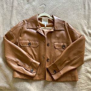 Anthropologie Faux Leather Jacket Oversized
